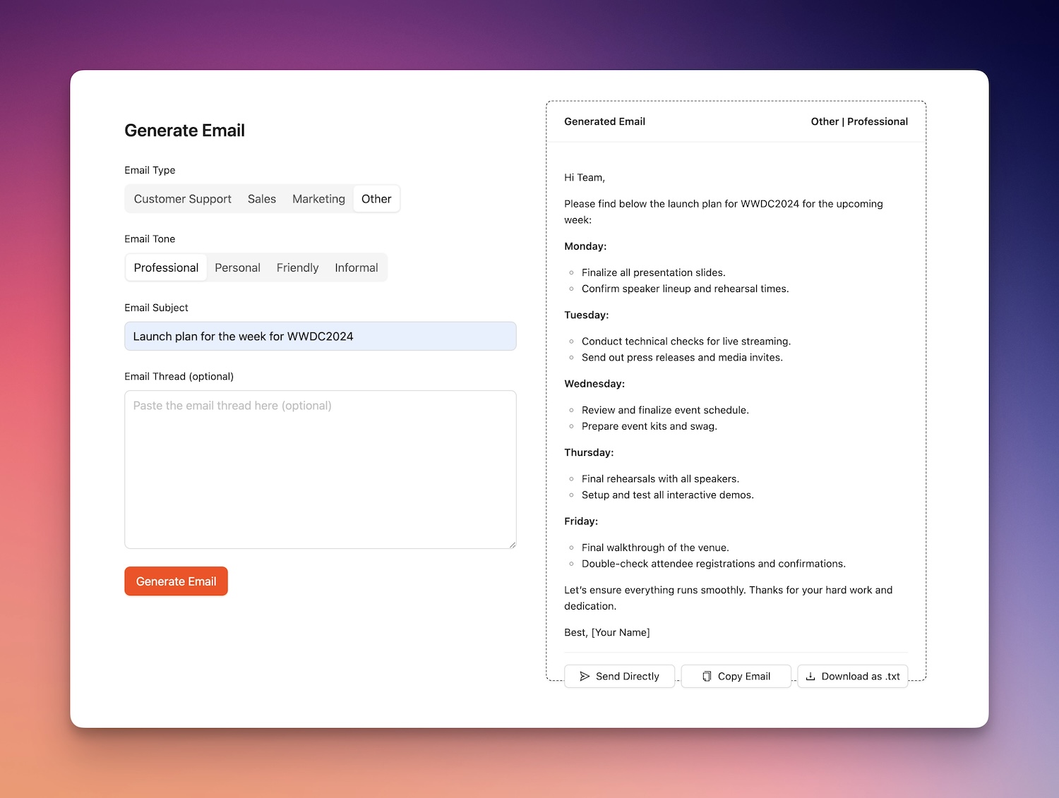 AI Email Generator